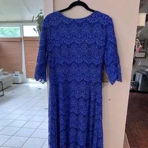 Royal Blue Full Length Dress - formal - size XL